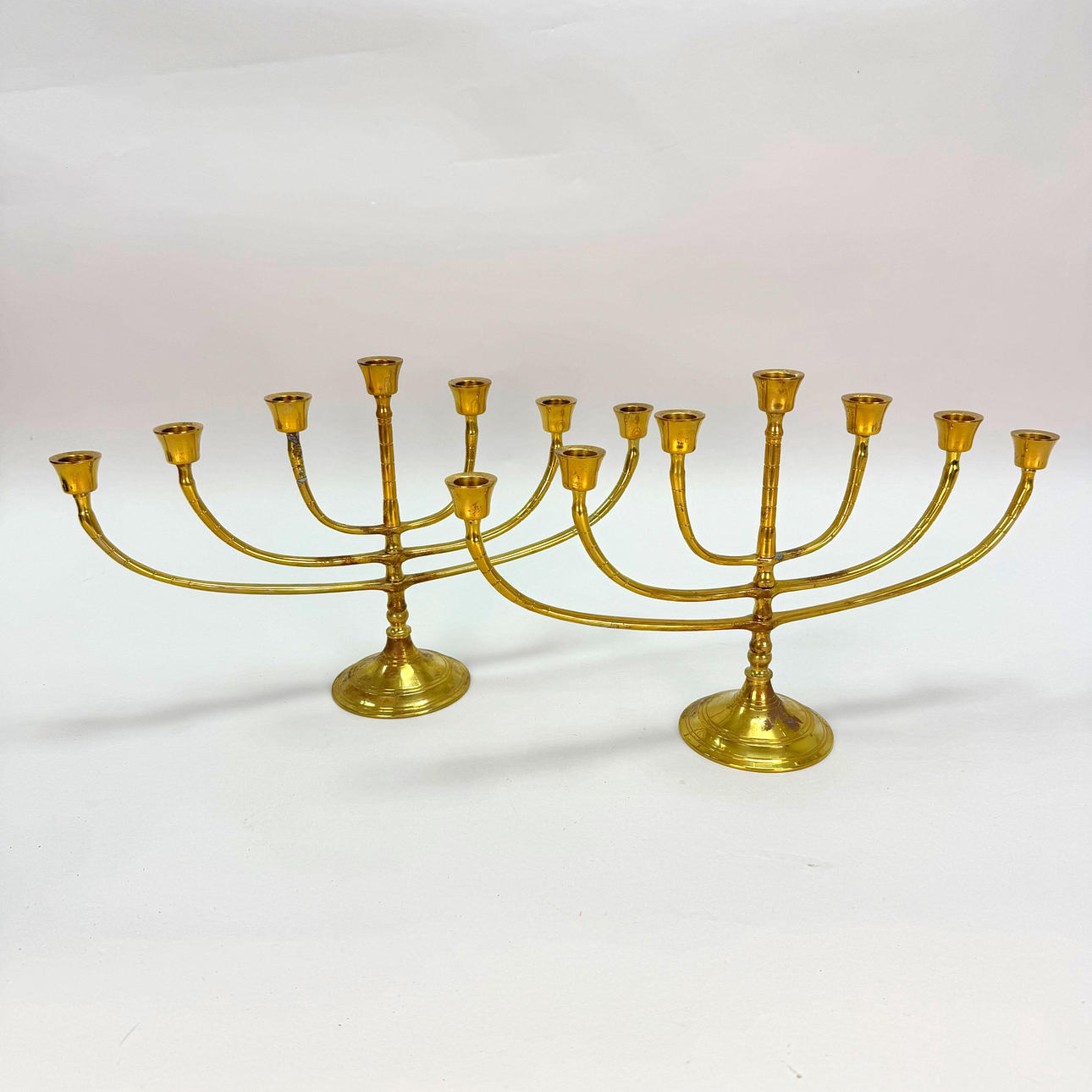 KANDELABER, mässing, Mora.