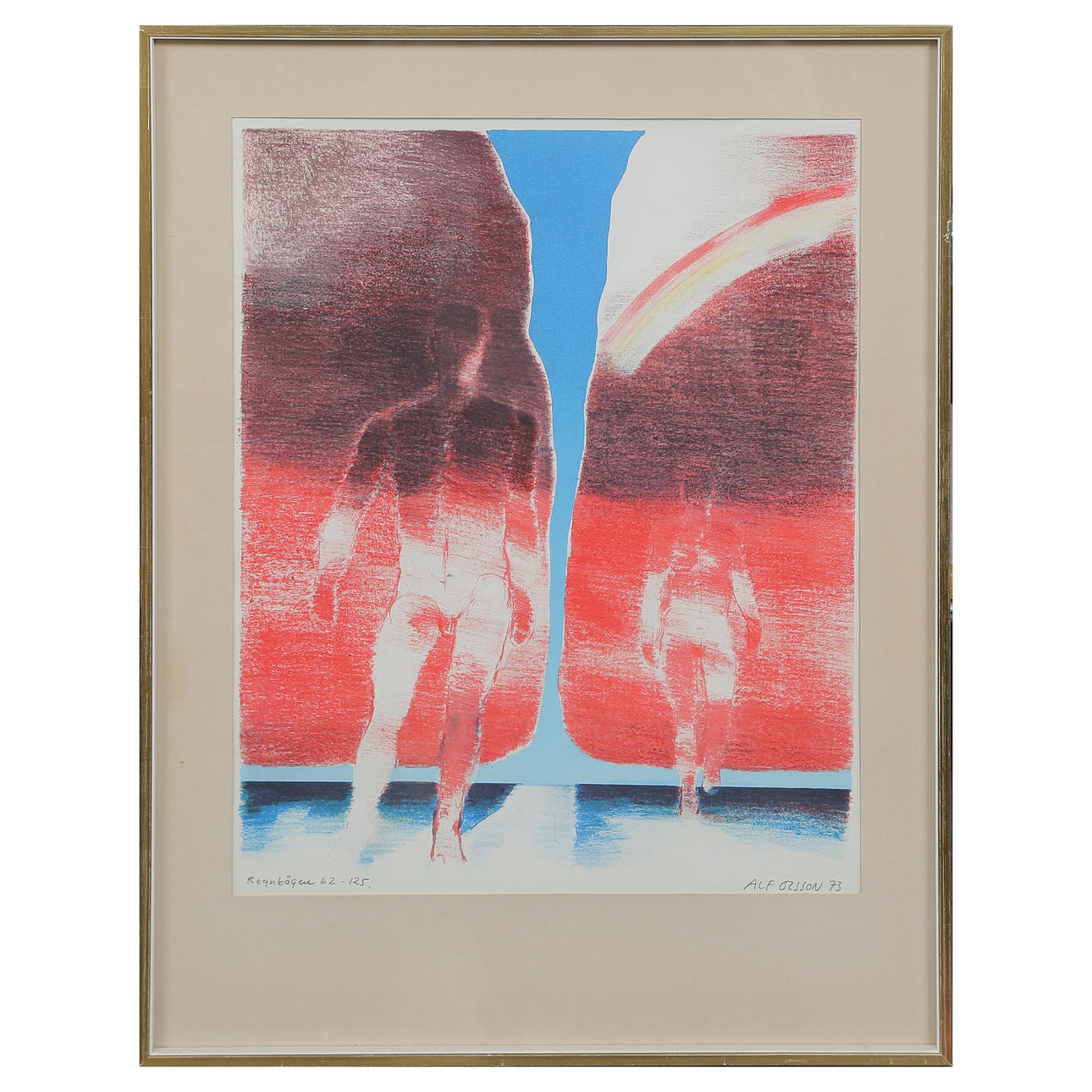 ALF OLSSON, LITHOGRAPH 62/125 “REGNBÅGEN”, SIGNED, DATED 73.