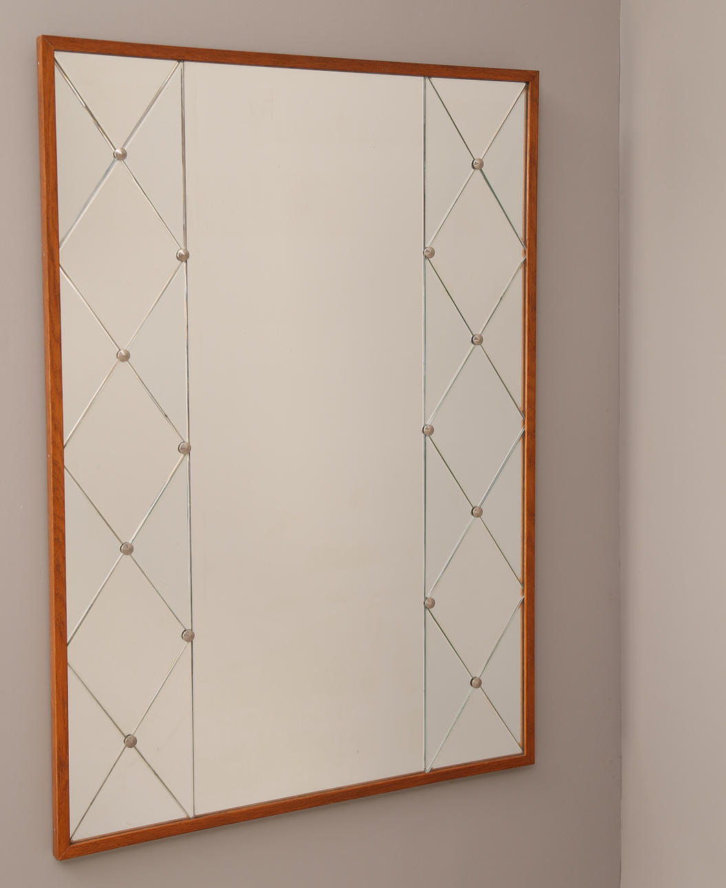 VÄGGSPEGEL, träram, Glas&Trä Hovmantorp, 1960/70-tal.