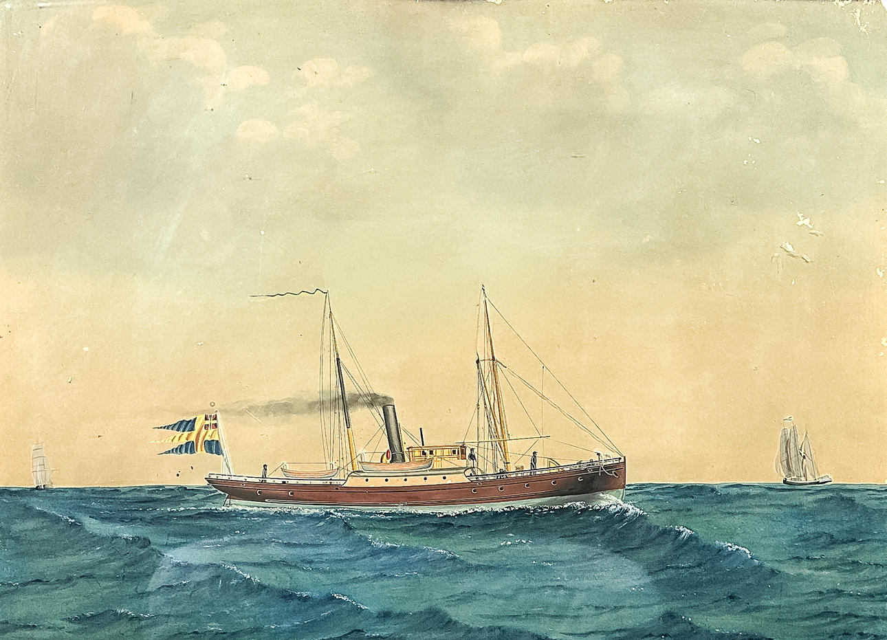 LARS PETTER SJÖSTRÖM. Gouache,, signed L P. Sjöström, dated-1878.