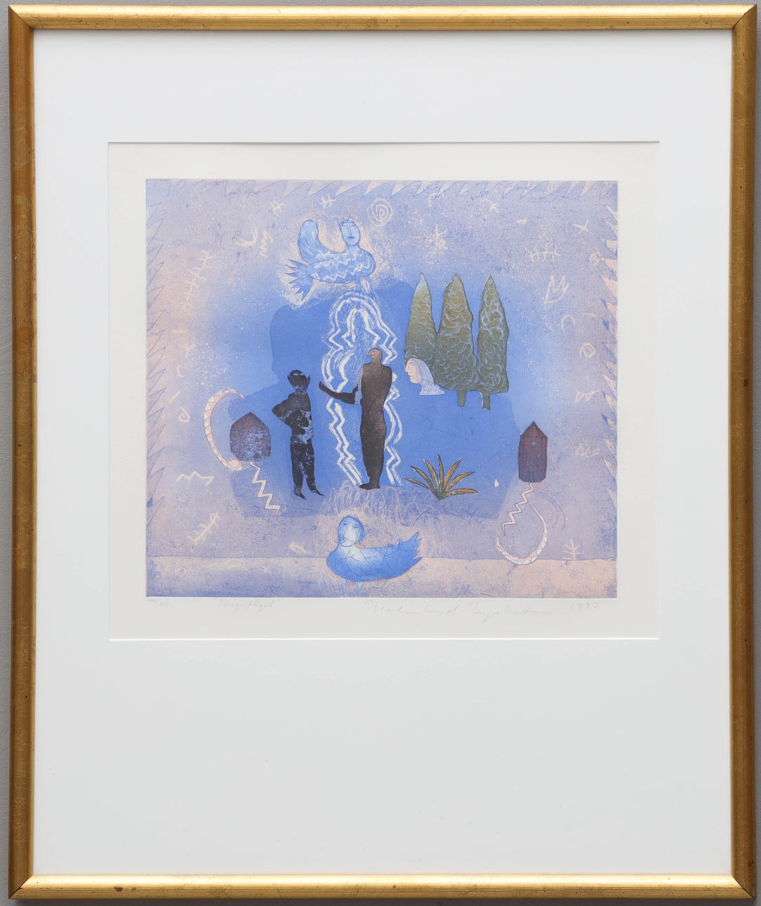 HELMTRUD NYSTRÖM. lithograph, “Forest bird”, numbered 108/125, signed, dated 1992.