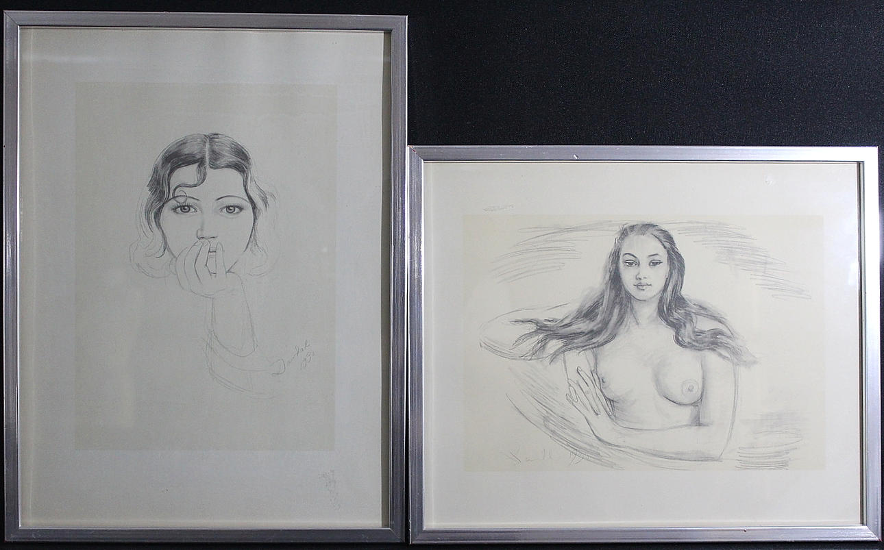 DARDEL. NILS DARDEL. tryck efter, 2 st, kvinnoporträtt.