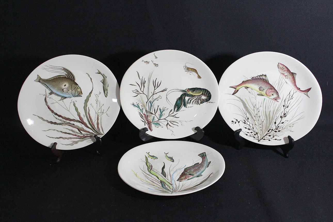 TALLRIKAR, 4 st, porslin, "Fish", Johnson Bros, England, 1900-tal.