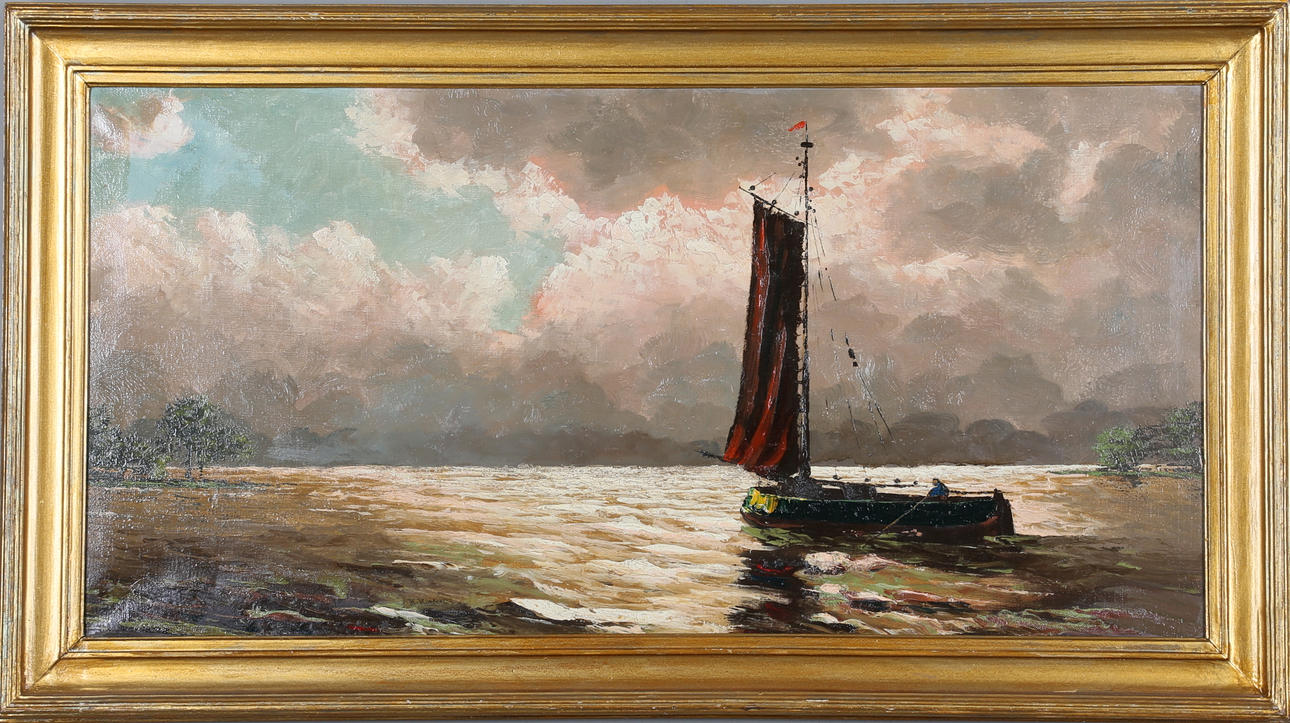 OKÄND KONSTNÄR, olja på duk, signerad H. Hansen.