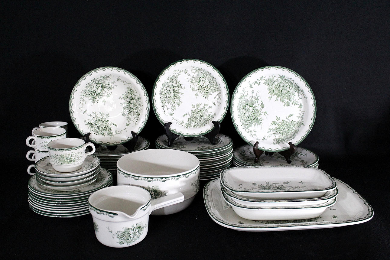 SERVIS, porslin, 57 delar, Gröna Anna, Rörstrand.