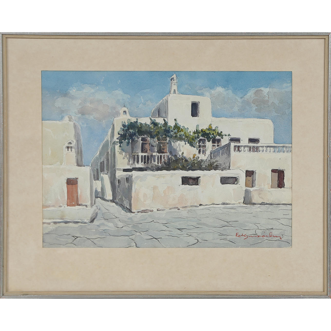 EFTHIMIOS KLONARIDIS (GREECE) WATERCOLOR, SIGNED.