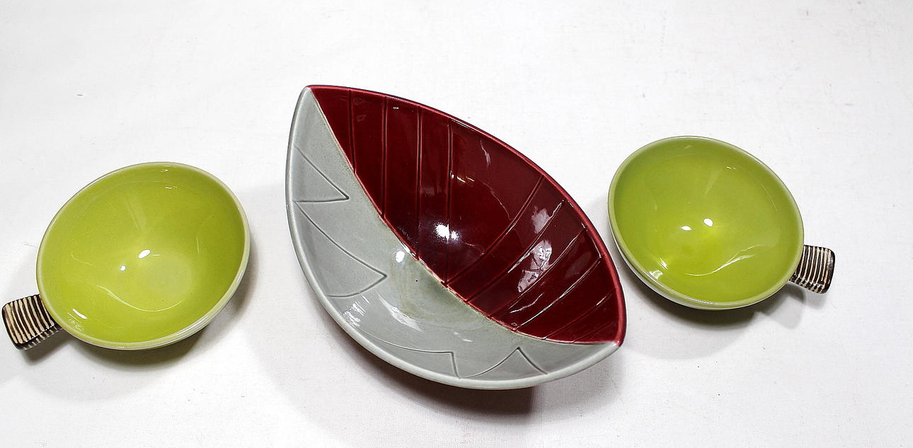 KERAMIK, 3 delar Rörstrand, Entré och California, Stålhane.