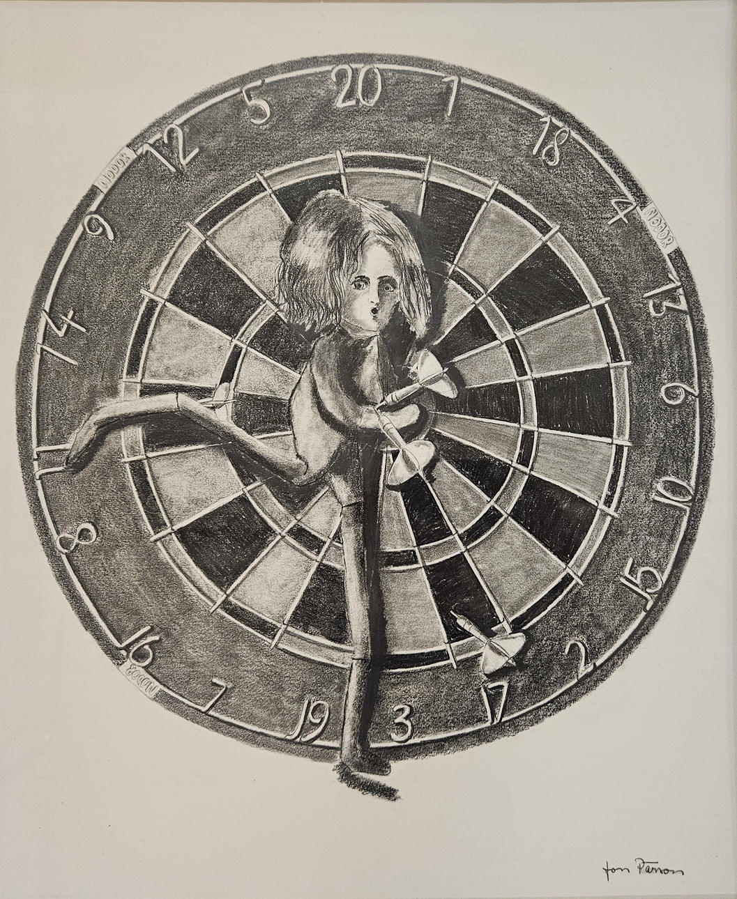 JON PÄRSON. Dart board. Drawing, pencil, signed Jon Pärson. Art ...