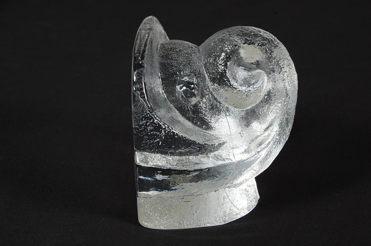 BOKSTÖD, glas, signerad, Lars Hellsten, Skruf.