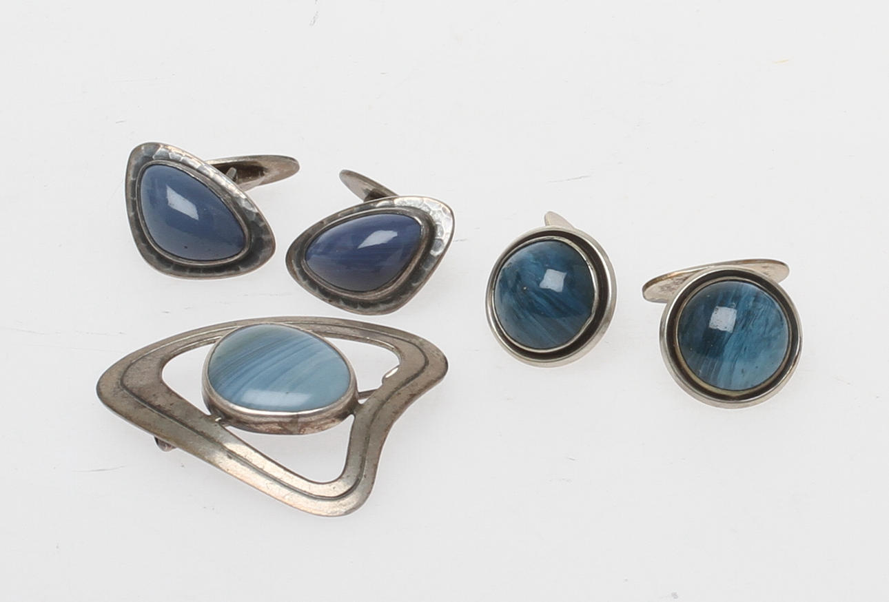 SMYCKEN silver 3 delar, Victor Janson Guldvaru AB Lindesberg 1961-1963.