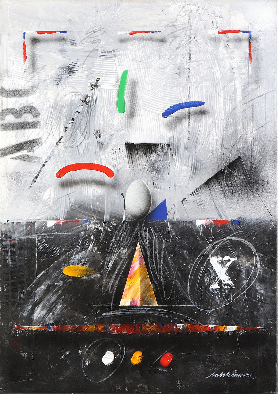 MATS MÅNSSON. Mixed media on canvas. Composition. Signed.