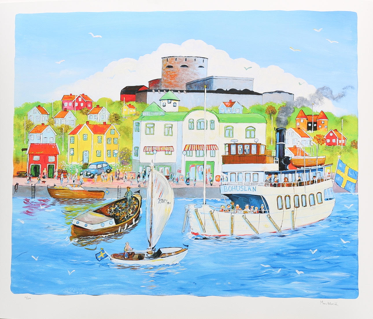 MATS HÅRDELL. Marstrand, färgserigrafi nr 12/250, signerad.