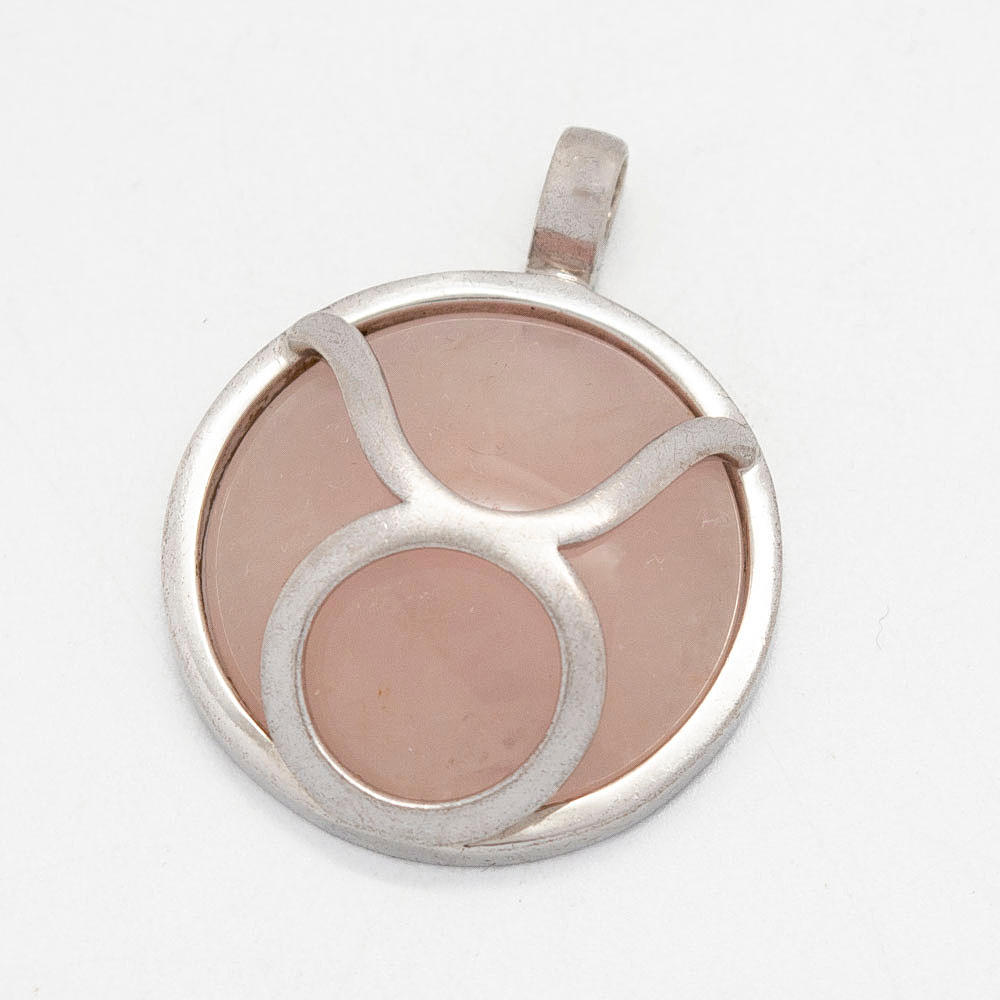 STAR SIGN TAURUS PENDANT OF CHRIST, MADE OF SILVER AND A LARGE ROSE ...
