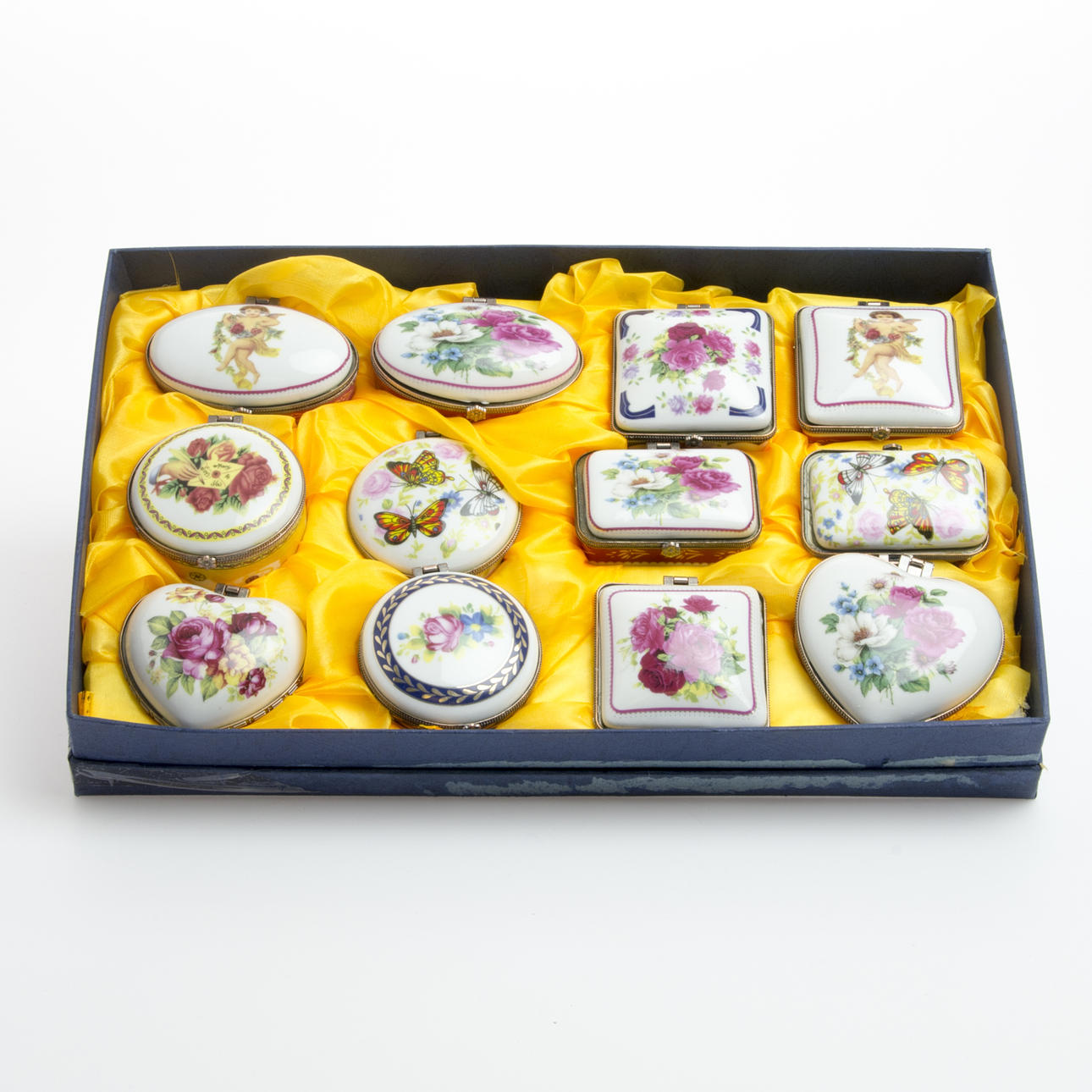 LOCKDOSOR, 12 stycken, porslin/metall, samtida.