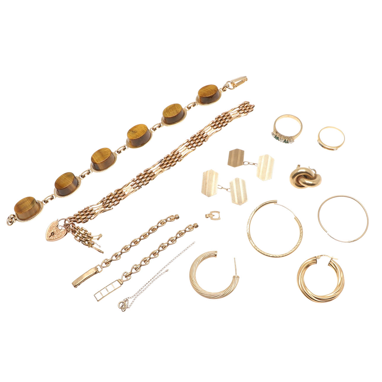 JOYAS DE ORO DE 9 QUILATES VARIADAS.
