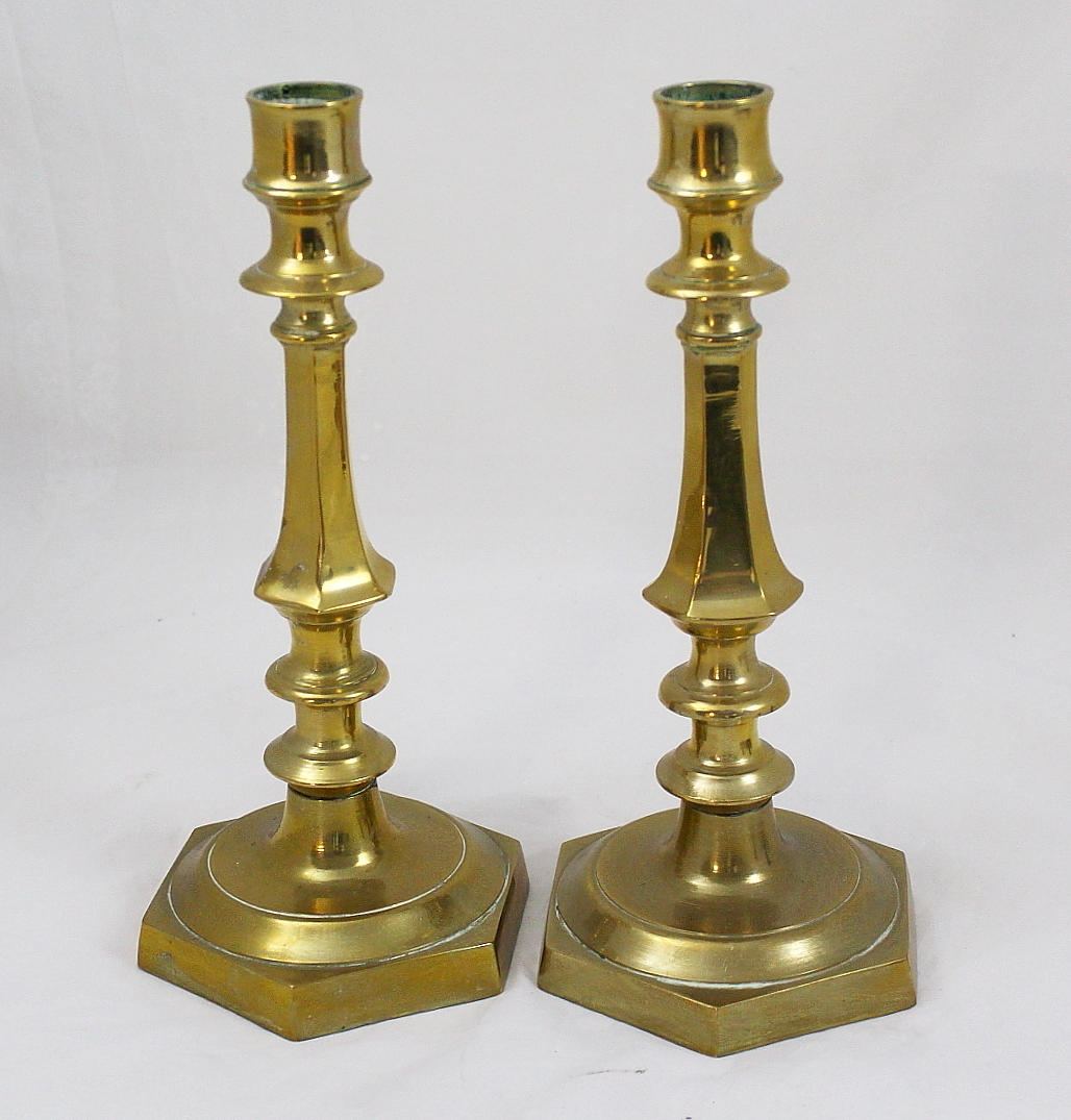 LJUSSTAKAR, 4 st, mässing, malm.