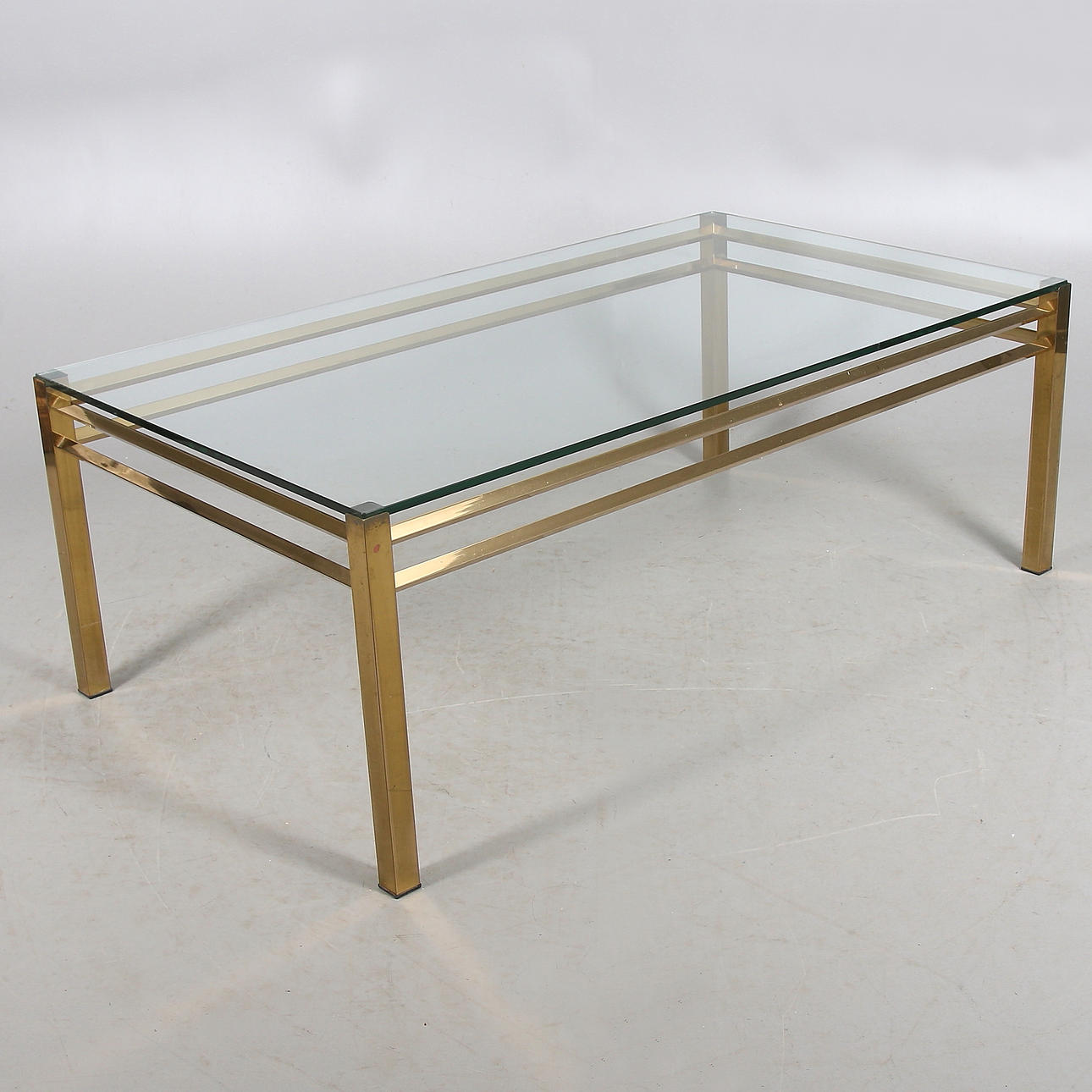 SOFFBORD, glas/mässing, 1900-talets senare del.