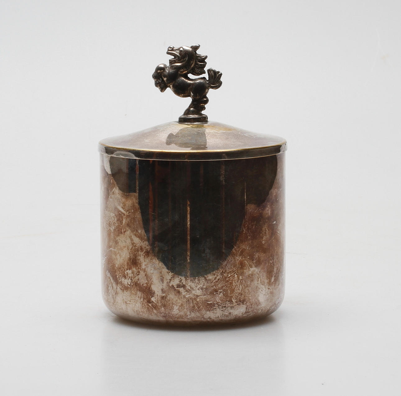 BURK MED LOCK, nysilver, 1930-tal.