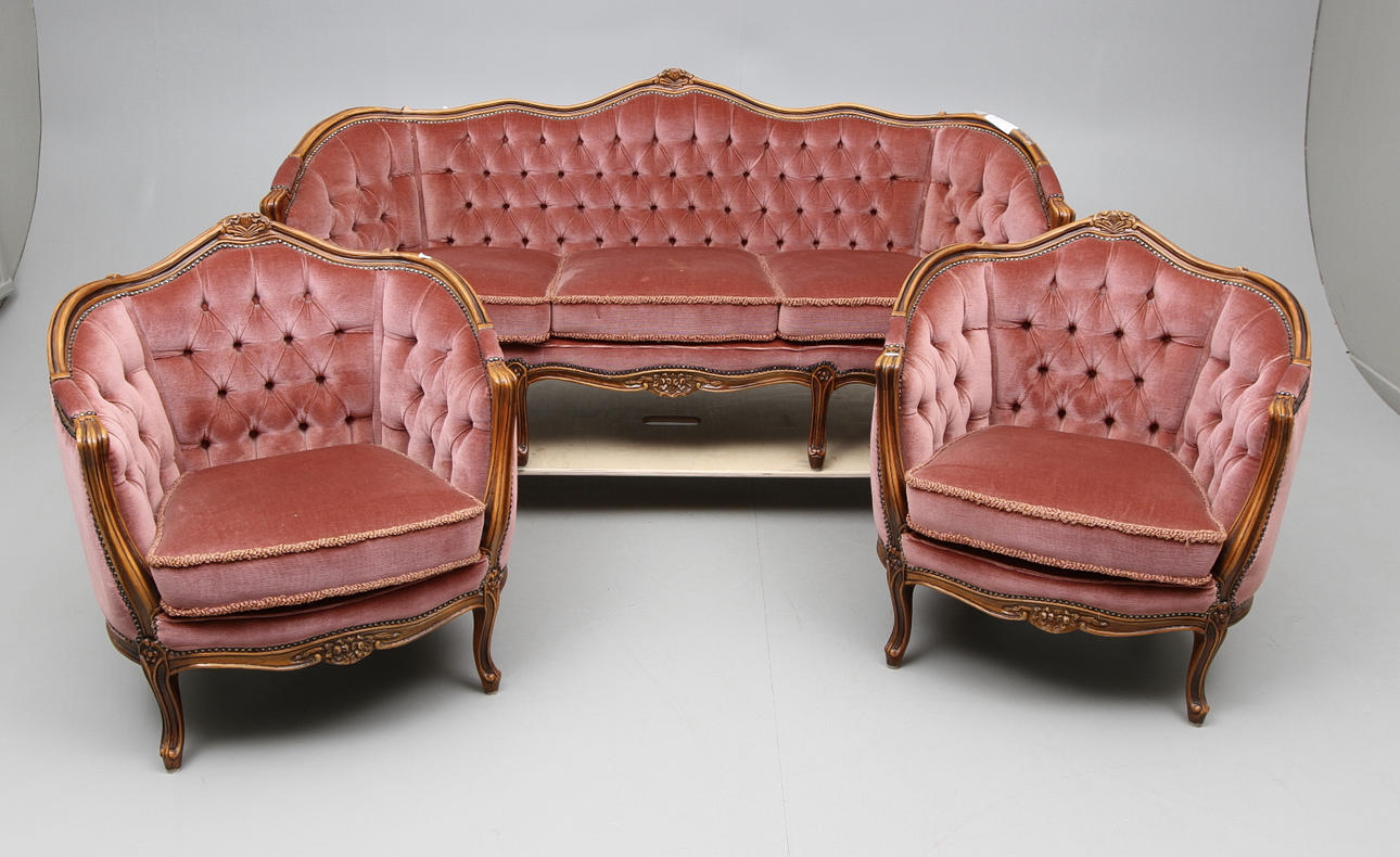 SALONGSMÖBEL, 3 delar 1900-talets slut.