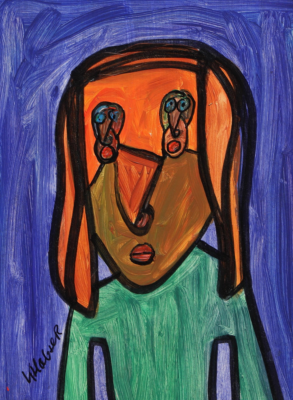 KJELL HOBJER. Oil on panel, “Mår nä”, signed and dated 2010.