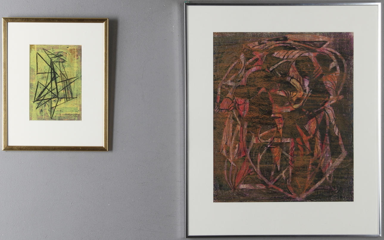 OIDENTIFIERAD KONSTNÄR. 2 st, pastell, signerade.