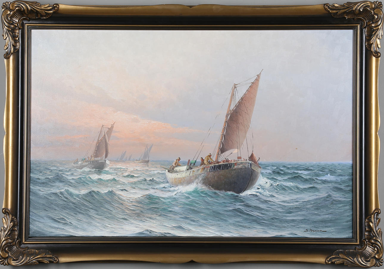 JOHAN OSSIAN ANDERSSON. Havsmotiv,olja på duk, signerad.