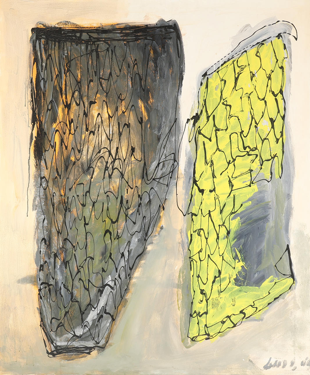 LARS HERMANN LUNDGREN ( 1964 -). Composition, acrylic on canvas.