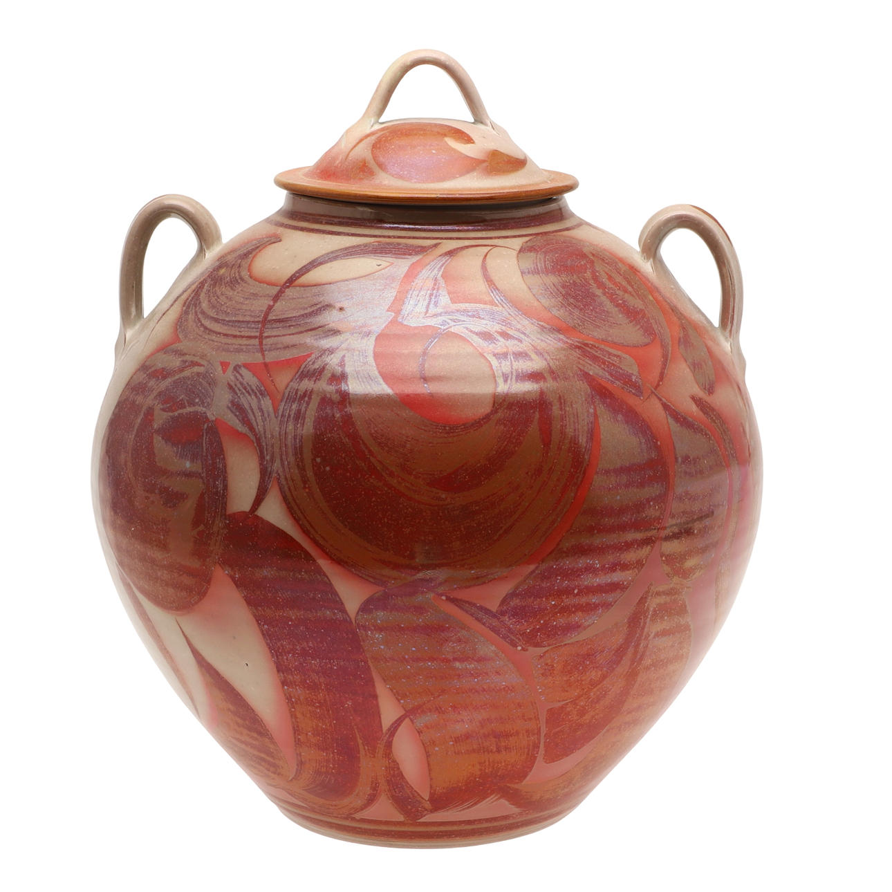 ALAN CAIGER-SMITH (1930-2020). LARGE LIDDED LUSTRE JAR.