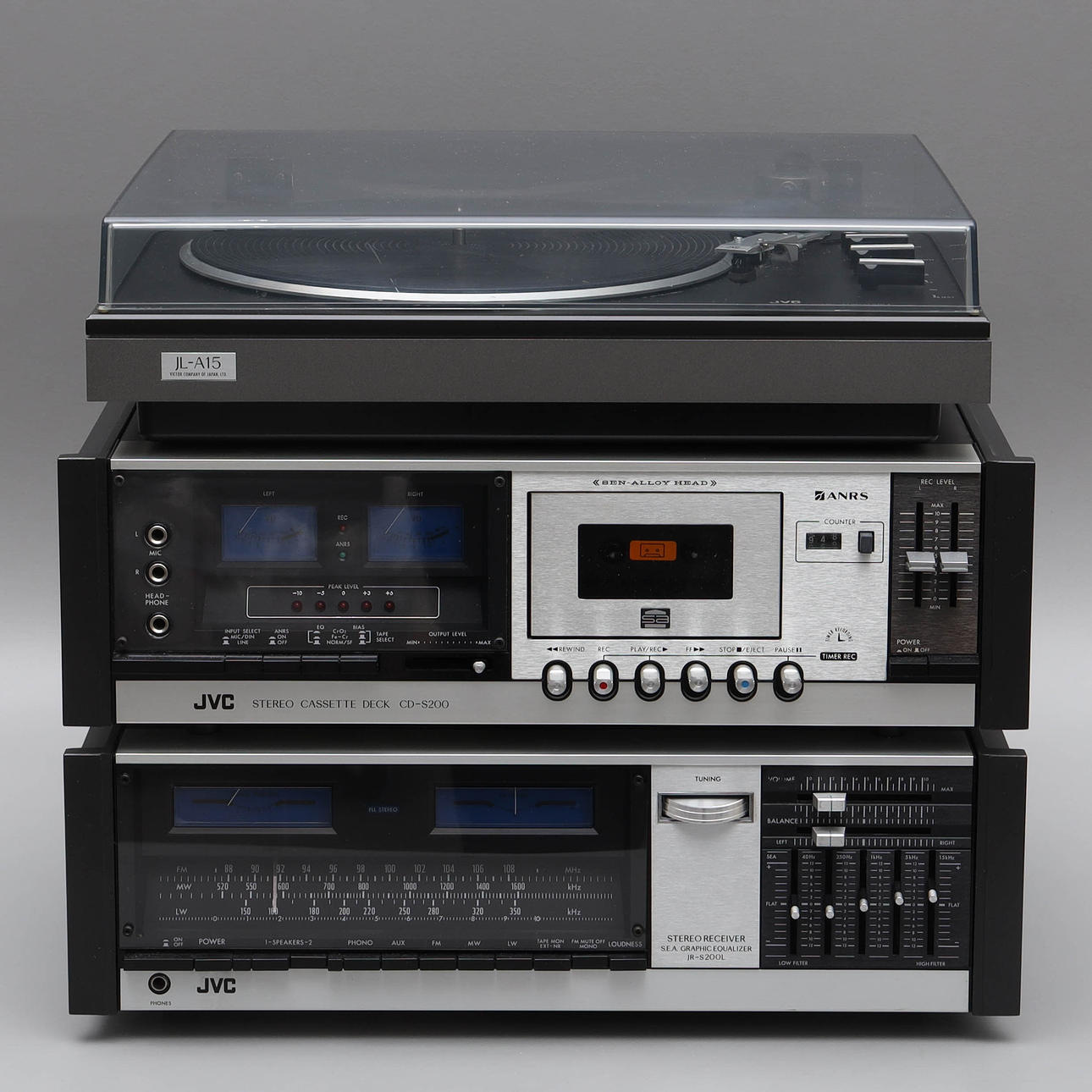 LP-SPELARE JVC JL-A15, STEREOKASSETTDÄCK JVC CD-S200 samt STEREO ...