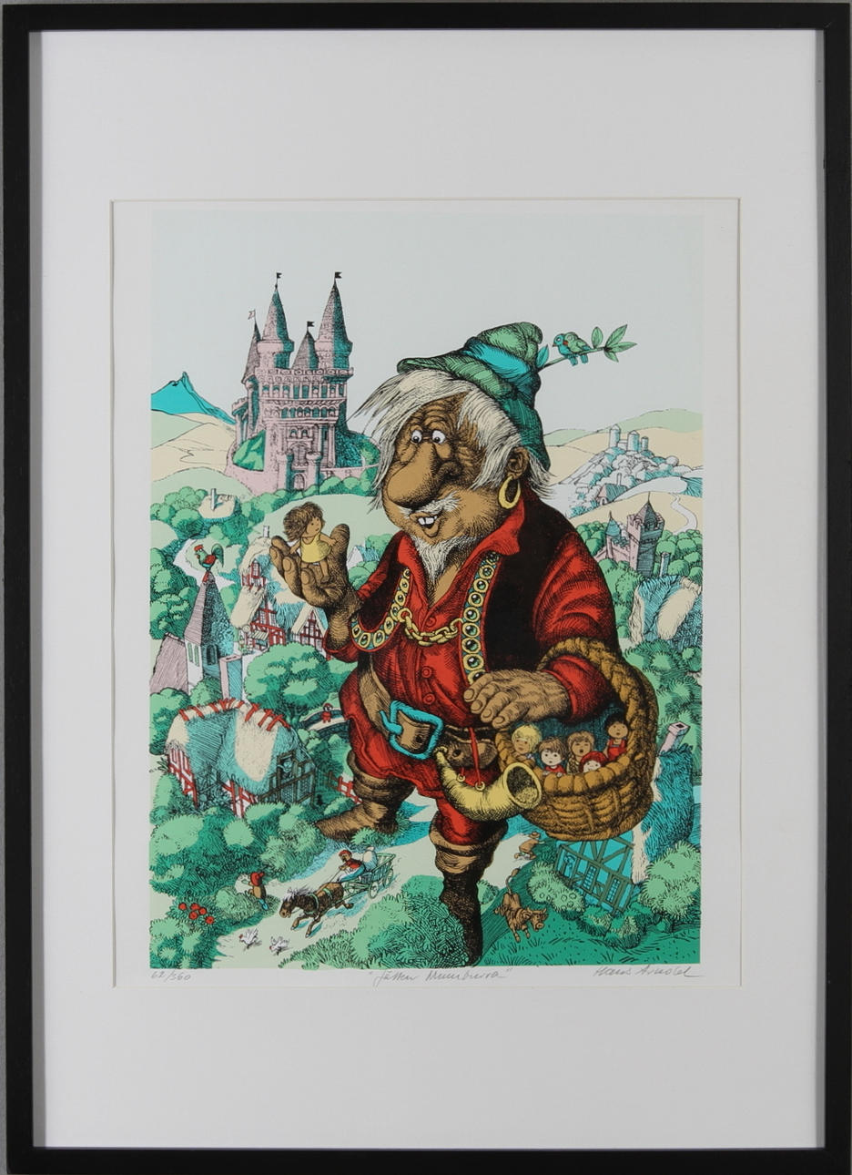 HANS ARNOLD. "Jätten Mumburra", litografi, signerad och numrerad 62/360.