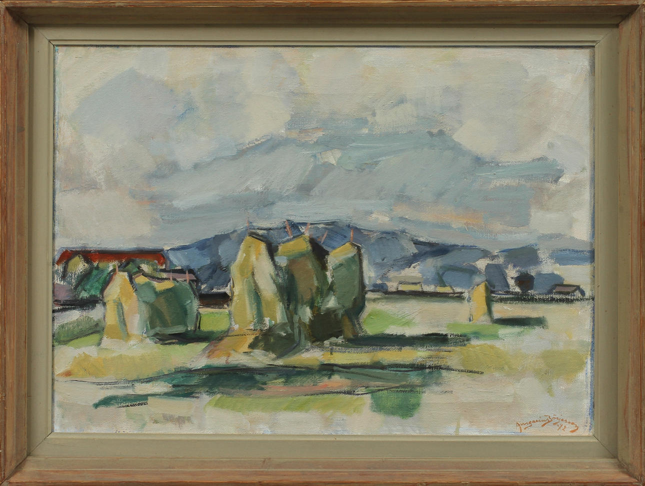 ANSGARIUS BÖRJESSON. "Höhässjor Östergärde". Signerad och daterad -72.