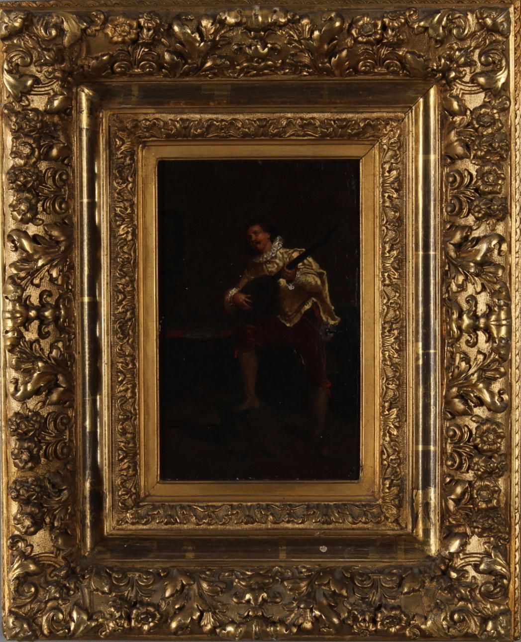 OIDENTIFERAD KONSTNÄR. olja på pannå, otydlig signatur, 1800-tal.