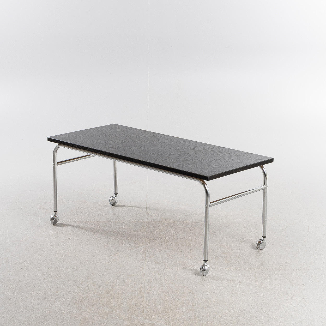SOFA TABLE/MEDIA BENCH, on wheels, probably IKEA.