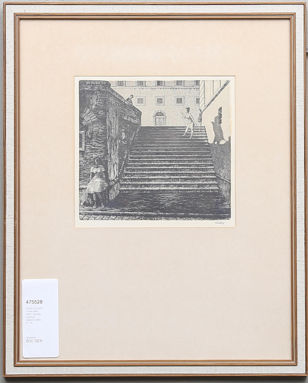 FOLKE GULLBY. "Scala della notte", etsning, signerad, daterad i plåten 67.