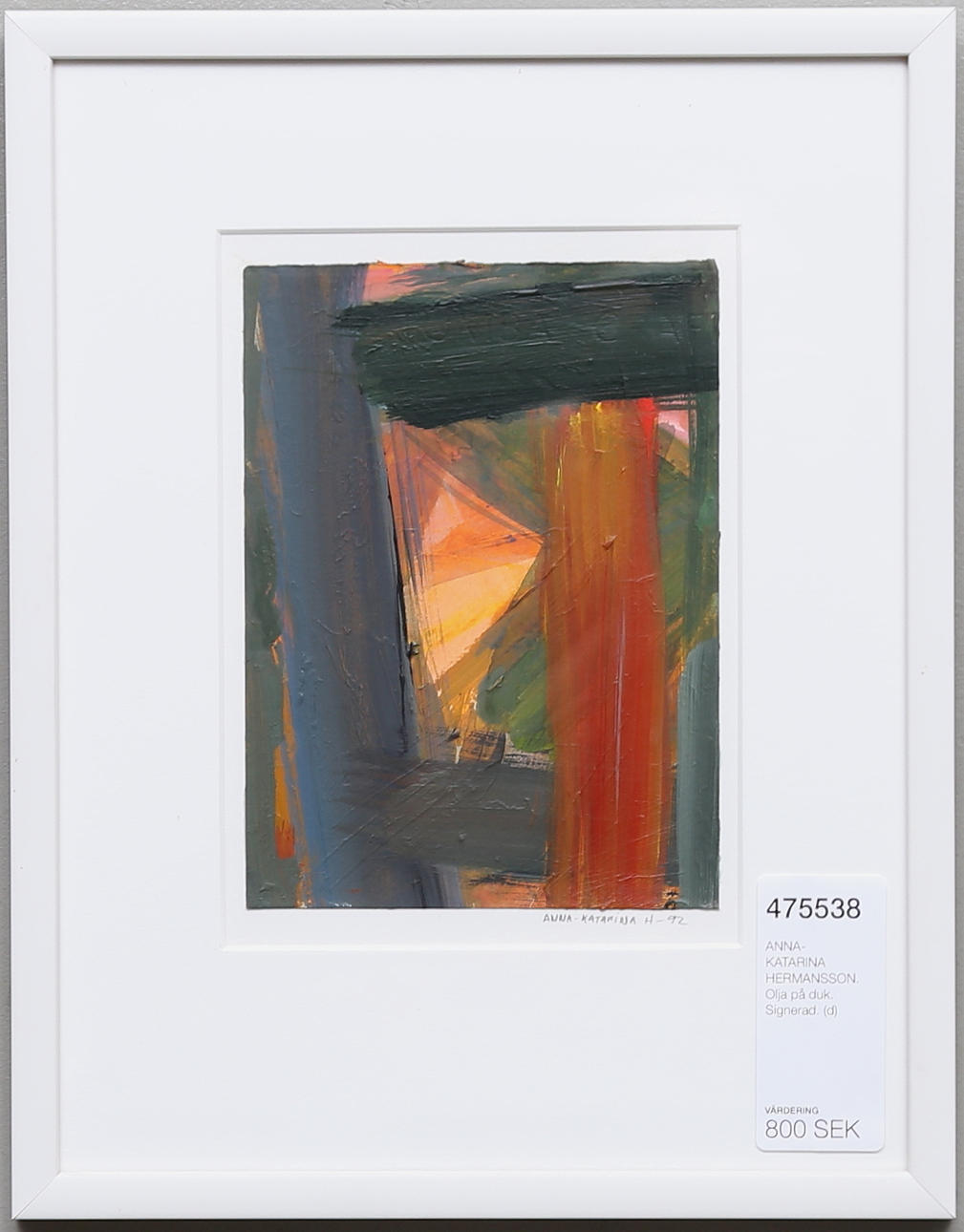 ANNA-KATARINA HERMANSSON. Olja på duk. Signerad.