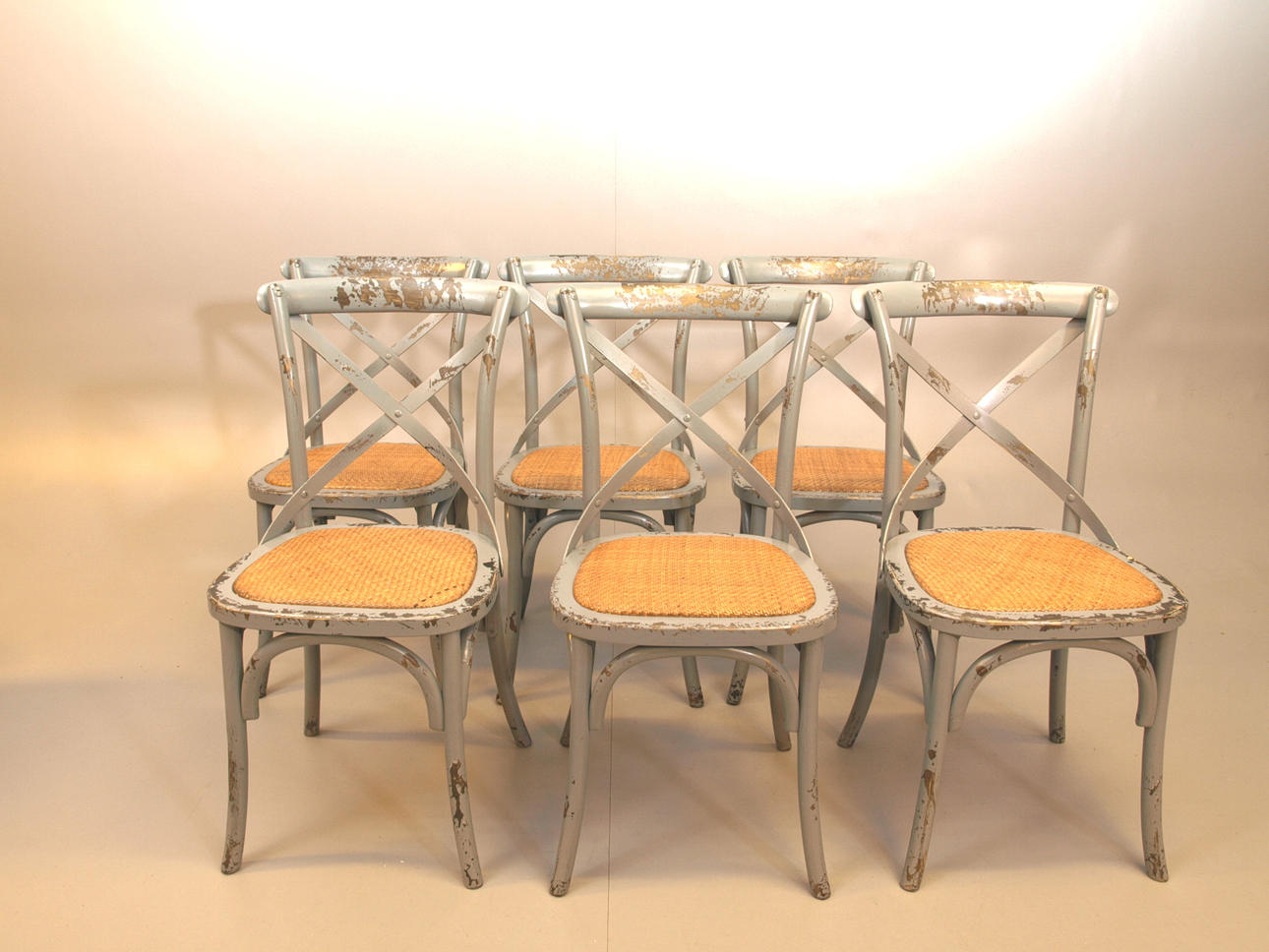 STOLAR, trä och flätad sits, 6 stycken, 1900-2000-tal.