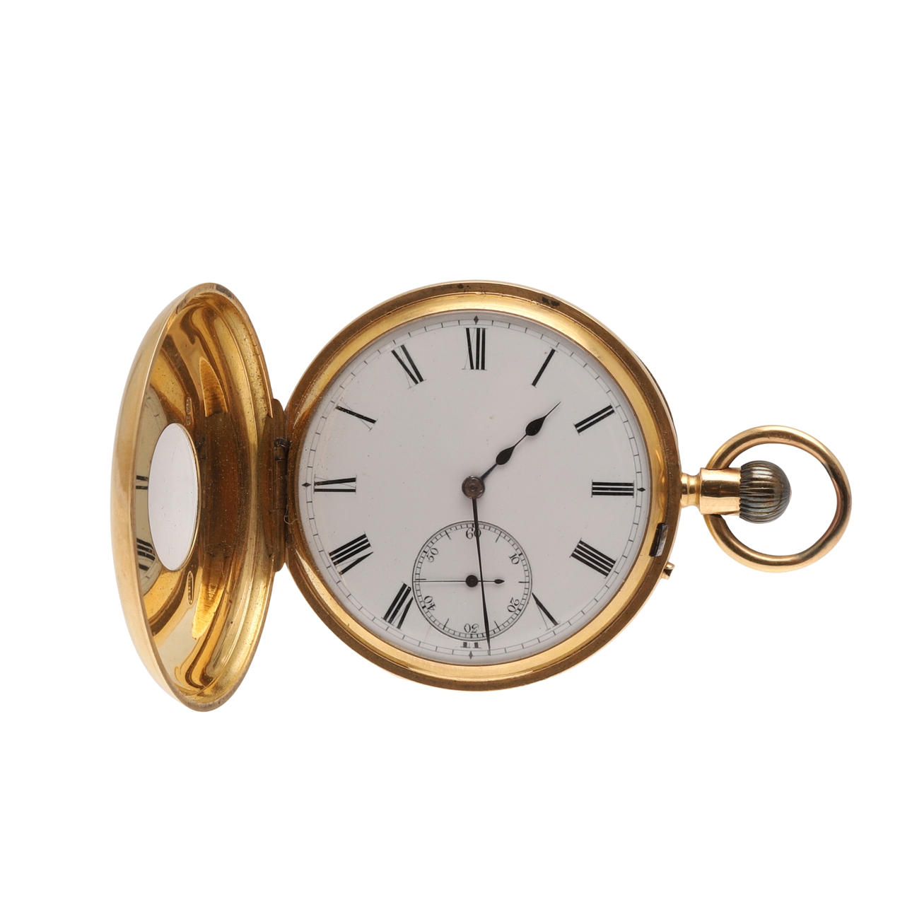 AN 18CT GOLD HALF HUNTING CASED POCKET WATCH. Clocks & Watches - Pocket ...