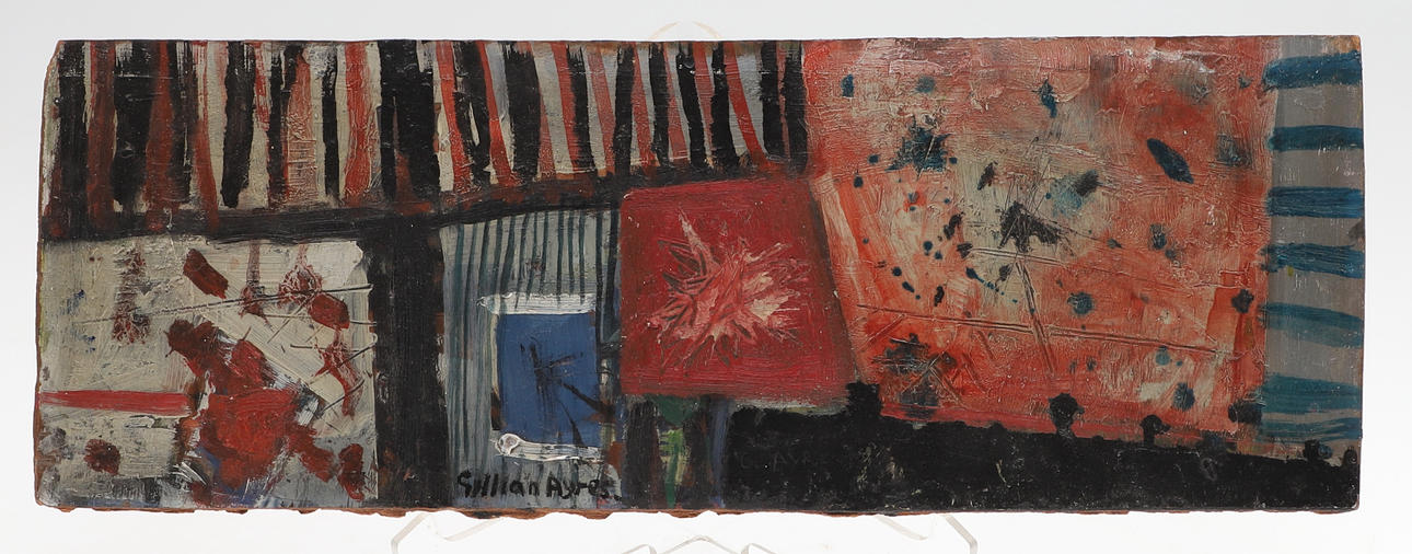 GILLIAN AYRES CBE RA (1930-2018). ABSTRACT STUDY ON BOARD, AN EARLY WORK FROM AYRES' TIME AT CAMBERWELL SCHOOL OF ART CIRCA 1946-1950.