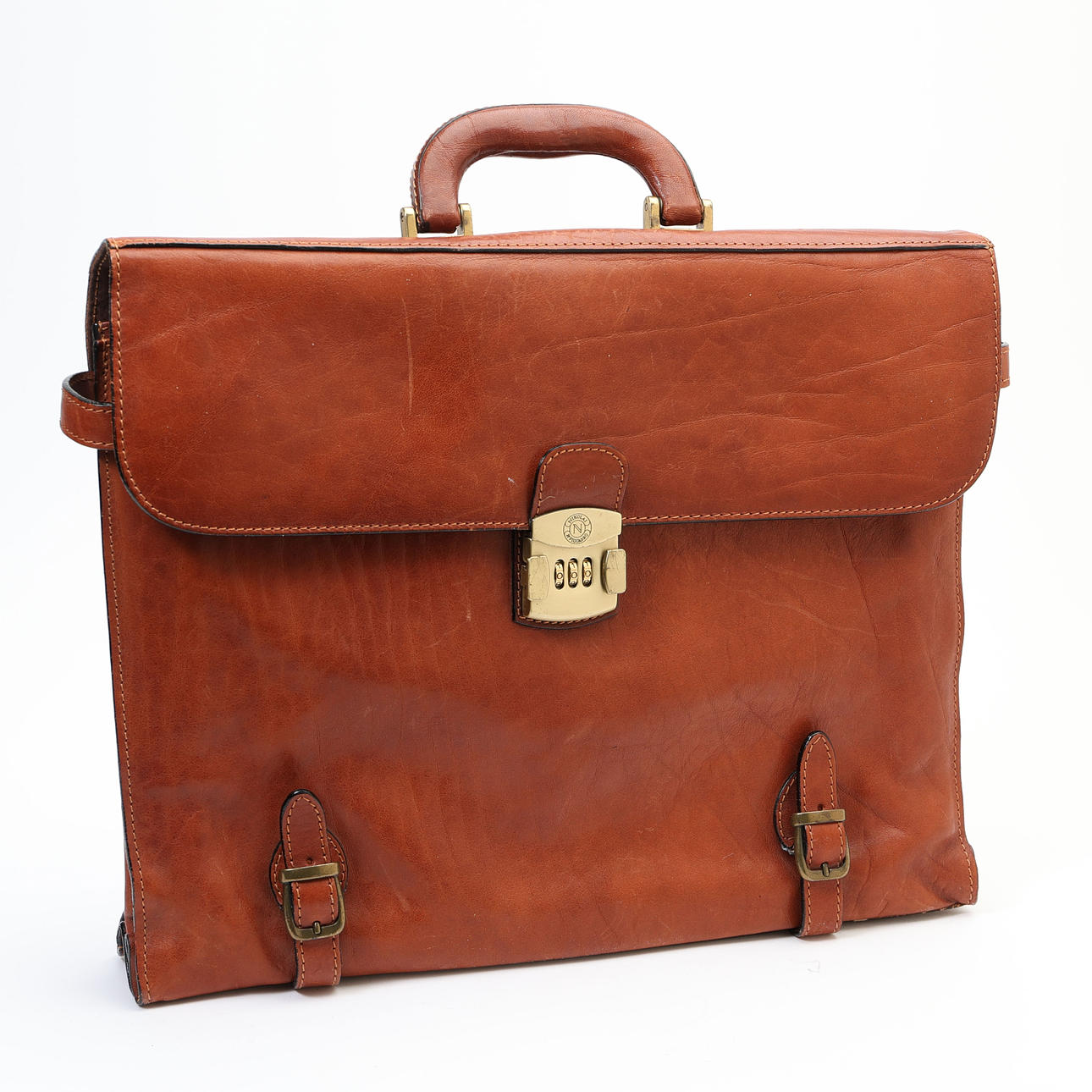 NIKOLAI by PIQUADRO, briefcase, leather, Italy. Vintage & Designer 