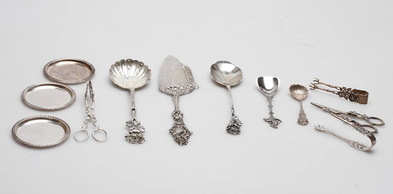 SILVER, 12 delar, vikt ca. 344,6 gram.