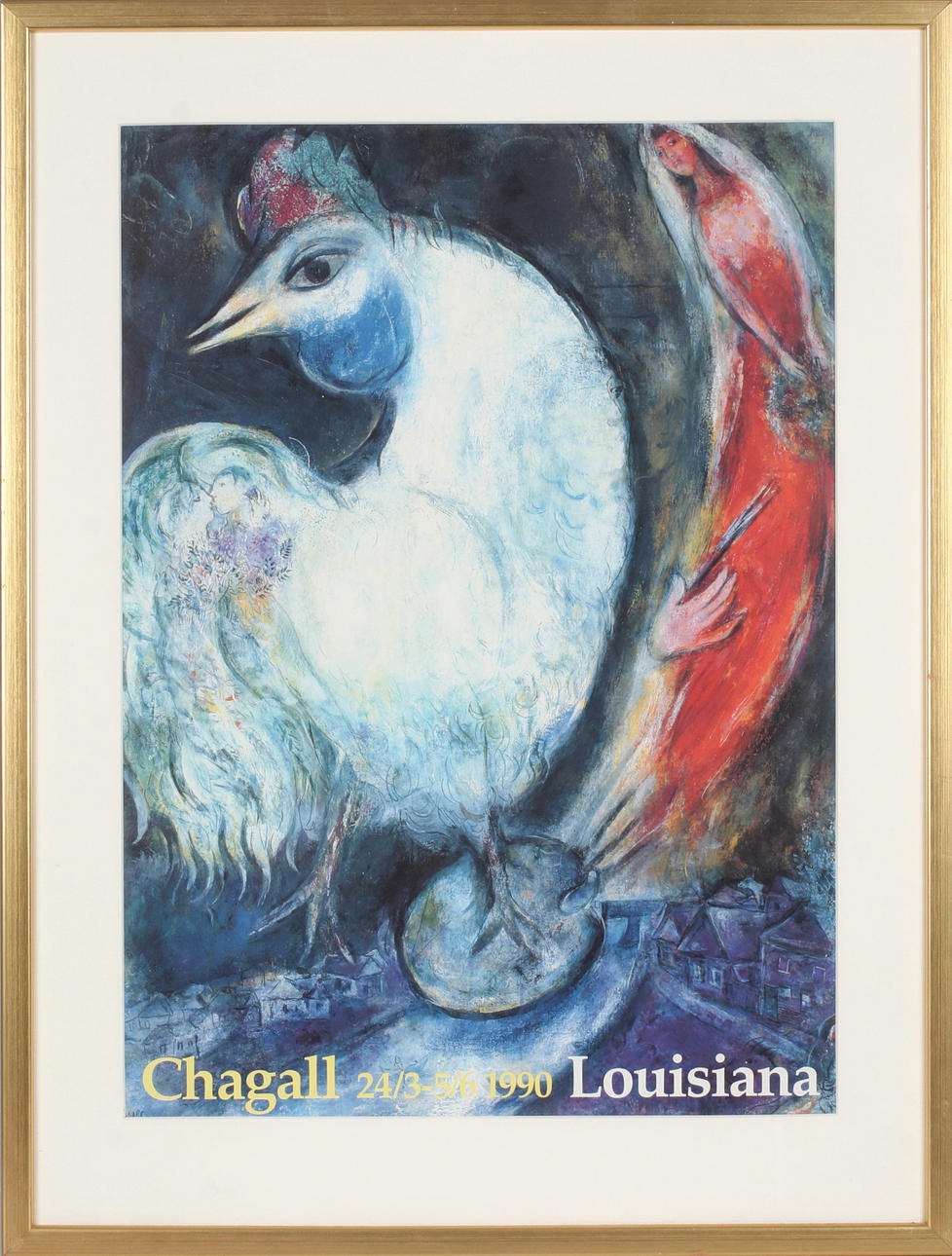 MARC CHAGALL. Exhibition poster, print, Louisiana, 1990. Art ...