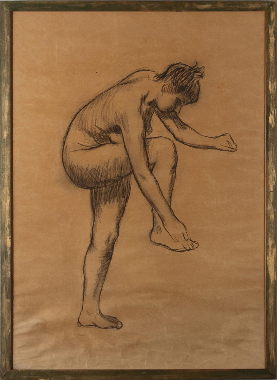 NILS NILSSON. TILLSKRIVEN. "modellstudie", teckning.