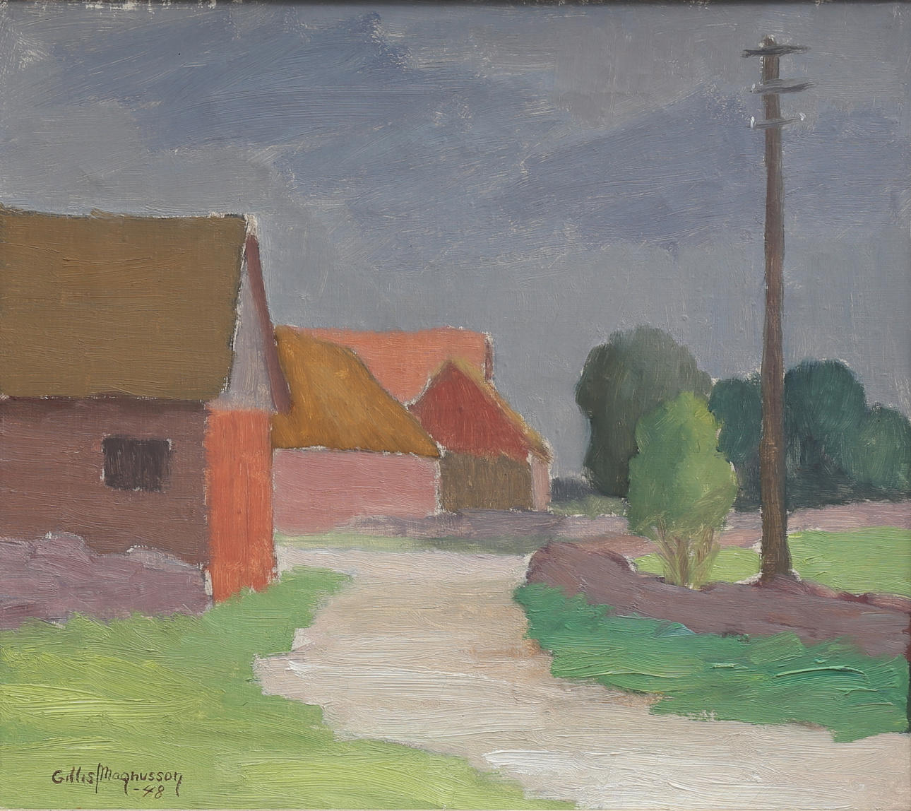 GILLIS MAGNUSSON. "Vanserum Öland". Olja på duk, signerad och daterad -48.