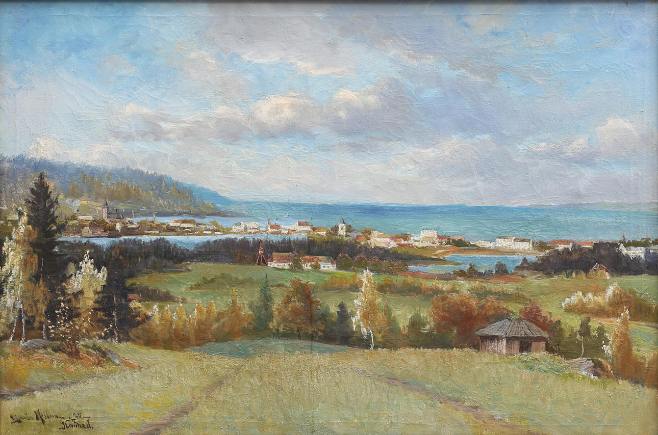 LINNÉA MILLAR BLOMQVIST. Troligen Hallandsmotiv. Olja på duk, signerad och daterad -25, Knäred.