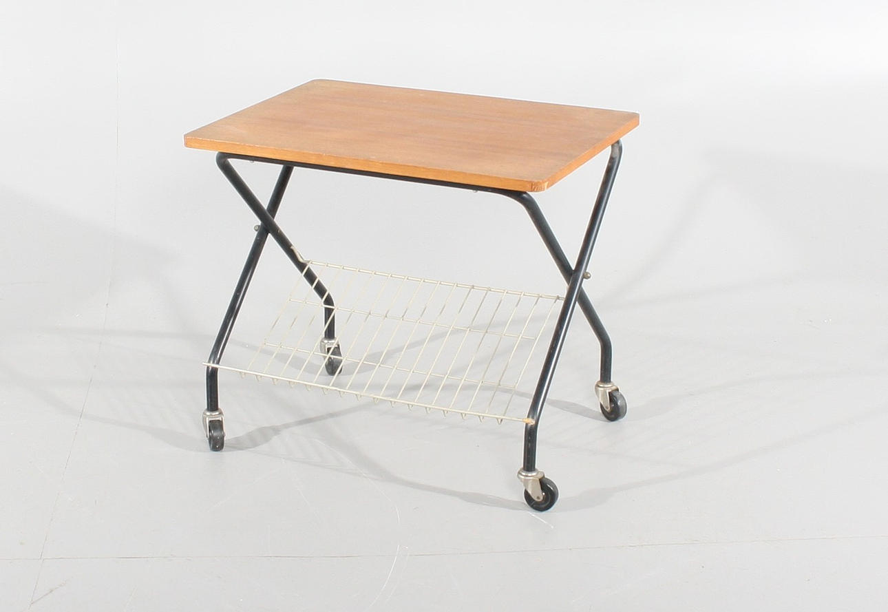 BORD på hjul, teak, 1950/60-tal.