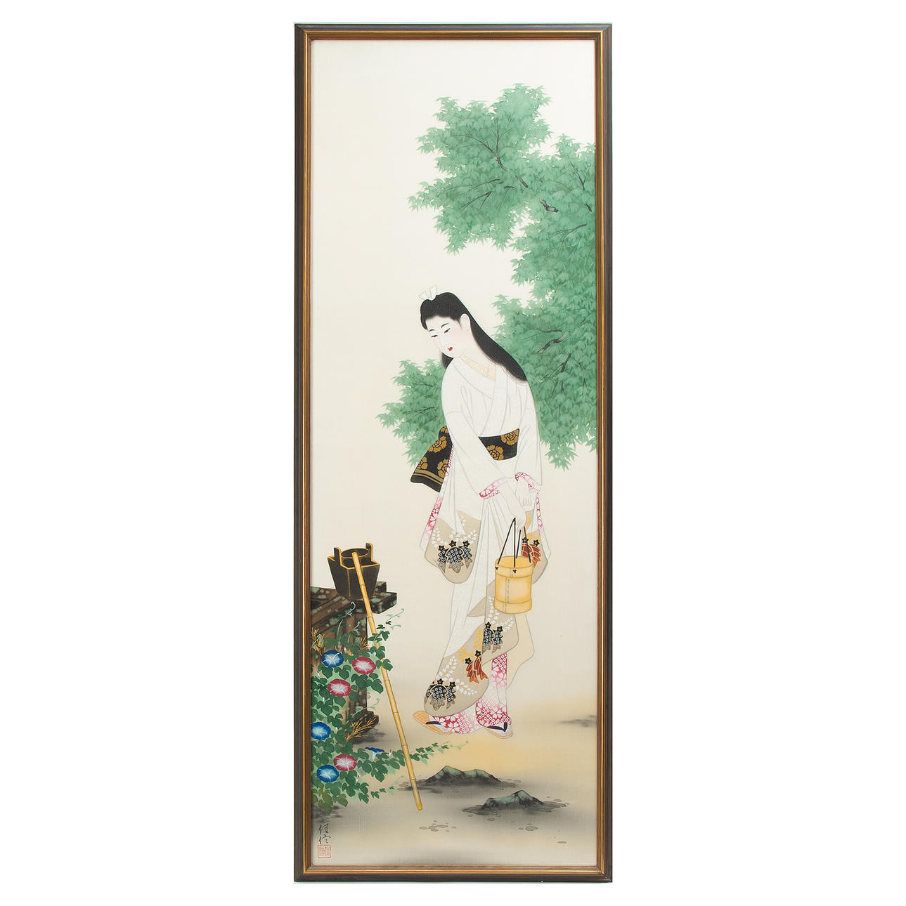 Rullmålning, ramad, Kina.