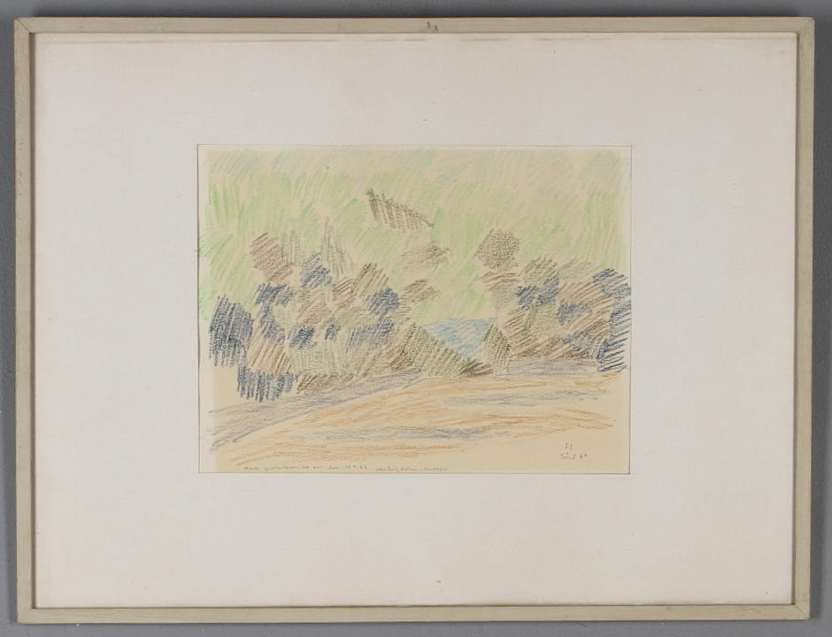 FRITZ SJÖSTRÖM. Motiv från Fårö, färgkrita, monogramsigerad och daterad -60.