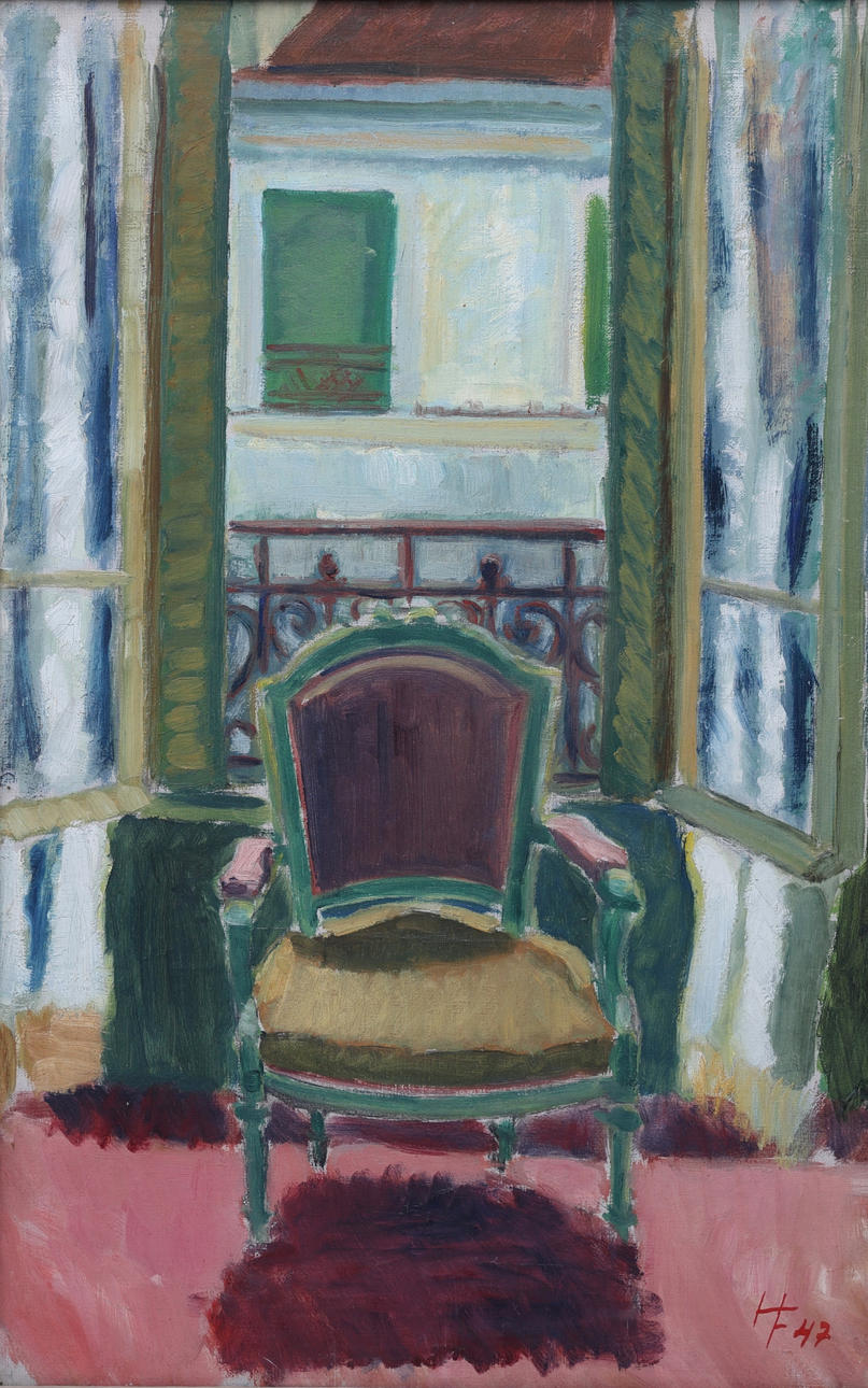 OIL ON CANVAS. Possibly Harald Fredriksson, signed HF, dated 47, glazed.
