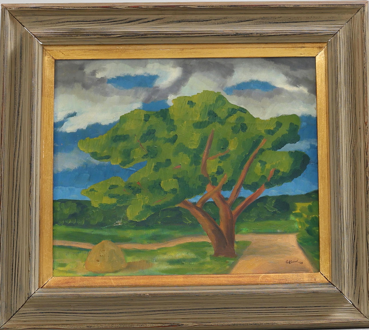 LARS EKLIND. Landscape with trees, oil on canvas, signed and dated -48.