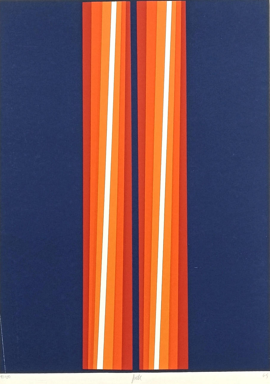 - DICK, AXEL. Light strip composition, 1969, color silkscreen on solid paper.